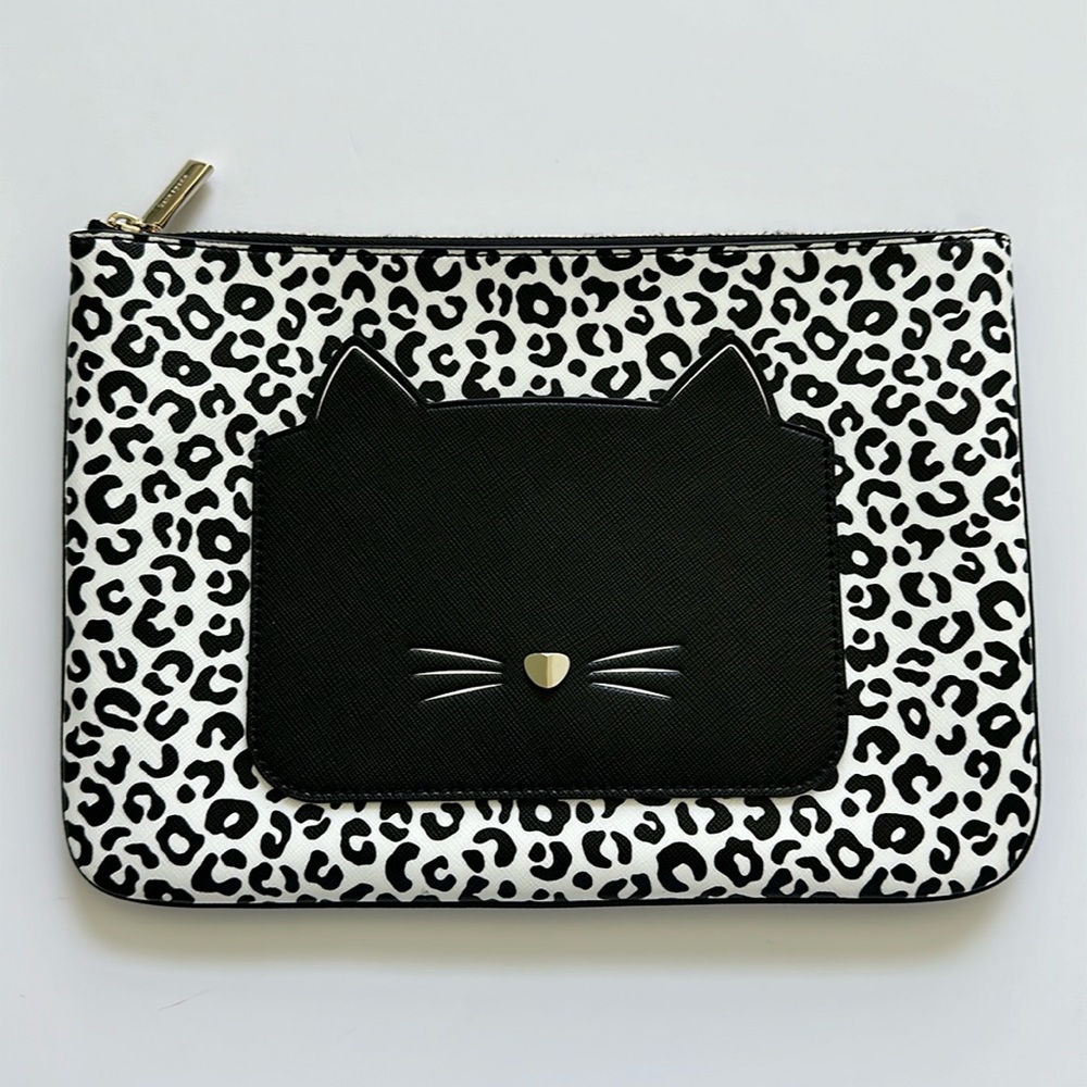 kate spade Meow large zip pouch